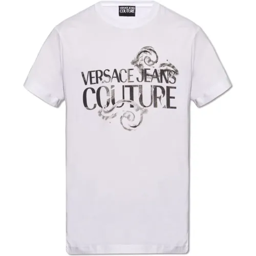 Printed T-shirt , male, Sizes: XL, 2XL - Versace Jeans Couture - Modalova