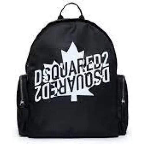Schwarzer Nylon Rucksack mit Multifunktionstaschen , unisex, Größe: ONE Size - Dsquared2 - Modalova