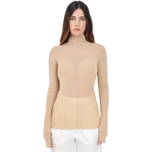 Goldener Rollkragenpullover Glamour - Simona Corsellini - Modalova