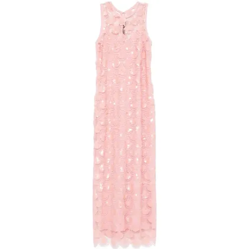 Sequin Maxi Dress with Conic Slit , female, Sizes: S, M - Rotate Birger Christensen - Modalova