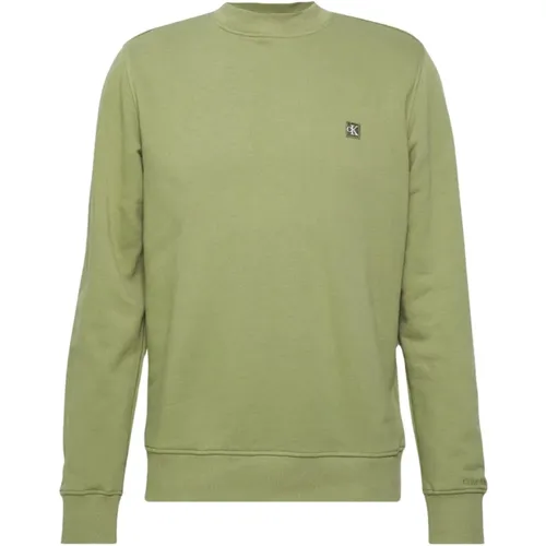 Grüner Logo Patch Pullover , Herren, Größe: 2XL - Calvin Klein - Modalova