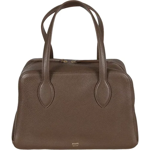 Leather Handbag with Top Zip , female, Sizes: ONE SIZE - Khaite - Modalova
