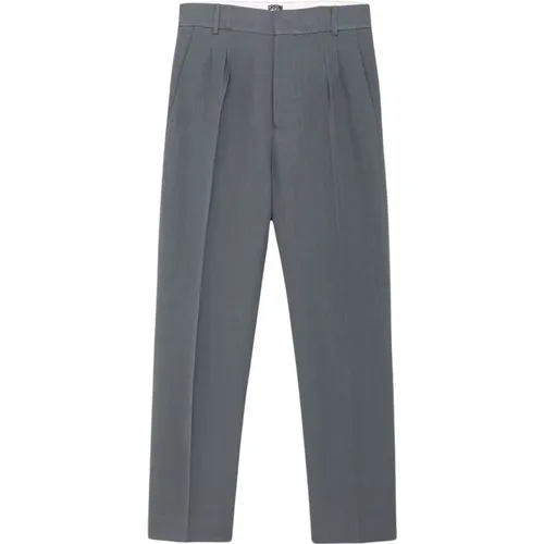 Linen Regular Pants with Double Pleats , male, Sizes: L - Mauro Grifoni - Modalova