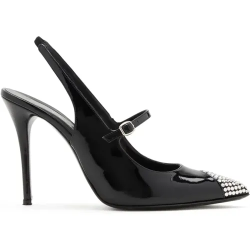 Slingback pumps with crystal detail , female, Sizes: 5 UK, 4 1/2 UK, 5 1/2 UK, 7 1/2 UK, 3 UK - Alessandra Rich - Modalova