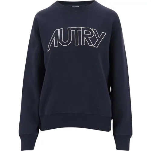 Blaues Baumwoll-Sweatshirt mit Logo-Detail - Autry - Modalova