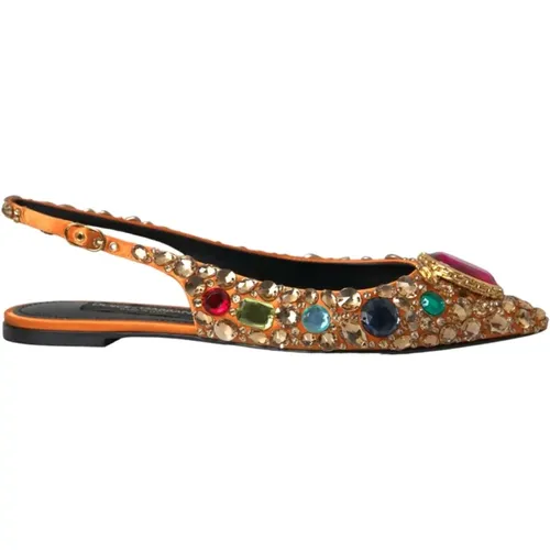 Kristall Orange Slingback Ballerinas - Dolce & Gabbana - Modalova