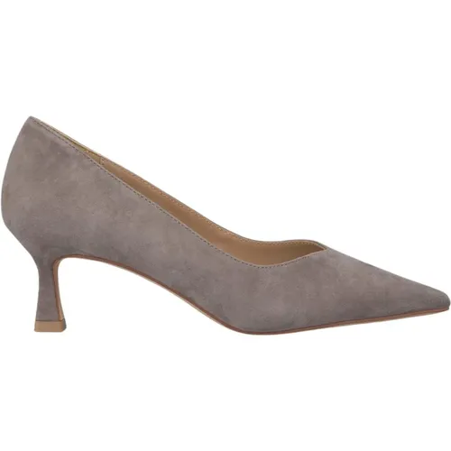 Pointed Toe Mid-Heeled Leather Shoe , female, Sizes: 4 UK - Alma en Pena - Modalova