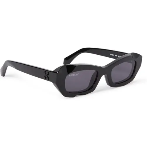 Mondkrater Cat-Eye Sonnenbrille , unisex, Größe: 49 MM - Off White - Modalova