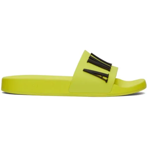 Core Logo Embossed Sliders in Yellow/Black , male, Sizes: 7 UK, 9 UK, 8 UK, 11 UK, 10 UK - Amiri - Modalova