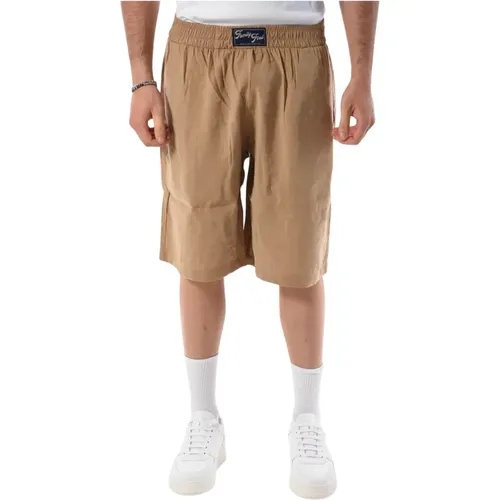 Relaxed Bermuda Shorts in Cupro , male, Sizes: XL, M, 2XL - Family First - Modalova