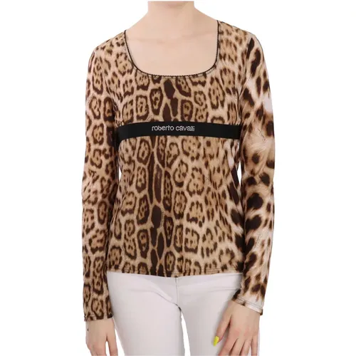 Elegantes Leopardentop , Damen, Größe: 2XL - Roberto Cavalli - Modalova