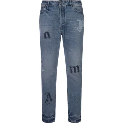 Slim Fit Logo Jeans , male, Sizes: W33, W32 - Palm Angels - Modalova
