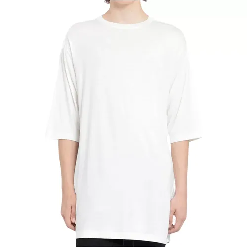 Cremefarbenes Oversize Modal Baumwoll T-Shirt , Herren, Größe: L - Thom Krom - Modalova