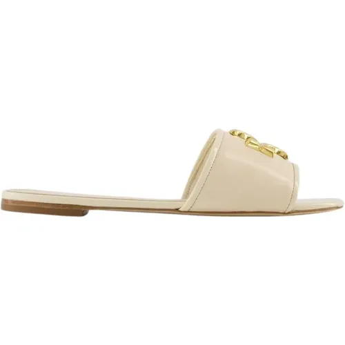 Eleanor Leather Slides - New Cream , female, Sizes: 3 UK - TORY BURCH - Modalova