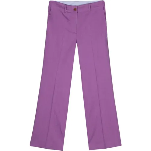 Cropped Stretch Trousers Orchid , female, Sizes: L, M - Alysi - Modalova