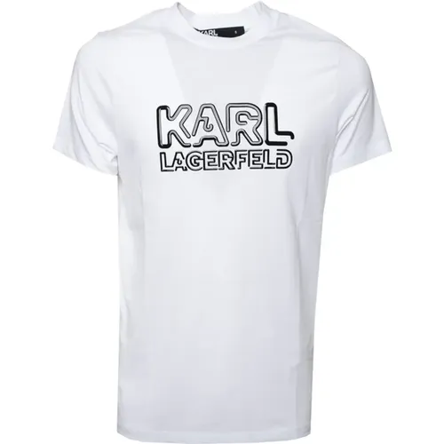 Weiße aufblasbare Logo-T-Shirt , Herren, Größe: S - Karl Lagerfeld - Modalova