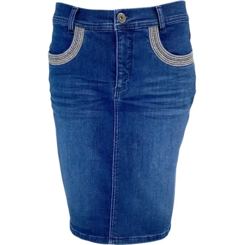 Midi Skirt with Embroidered Details , female, Sizes: L - 2-Biz - Modalova