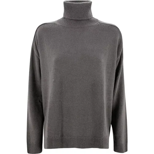 Taupe Strickpullover mit Stehkragen , Damen, Größe: S - P.A.R.O.S.H. - Modalova