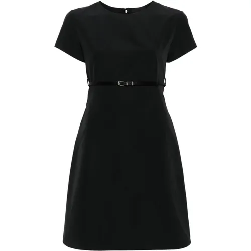 Short Dresses,Schwarzes Taffeta Kleid mit Abnehmbarem Gürtel - Givenchy - Modalova