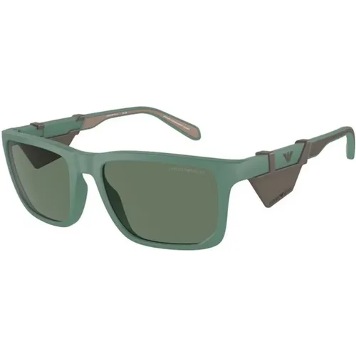 Grüner Rahmen Dunkelgrüne Gläser Sonnenbrille - Emporio Armani - Modalova