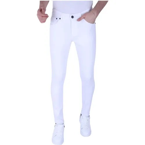 Stylische Weiße Herrenjeans Slim Fit Stretch -1089 , Herren, Größe: W36 - Local Fanatic - Modalova