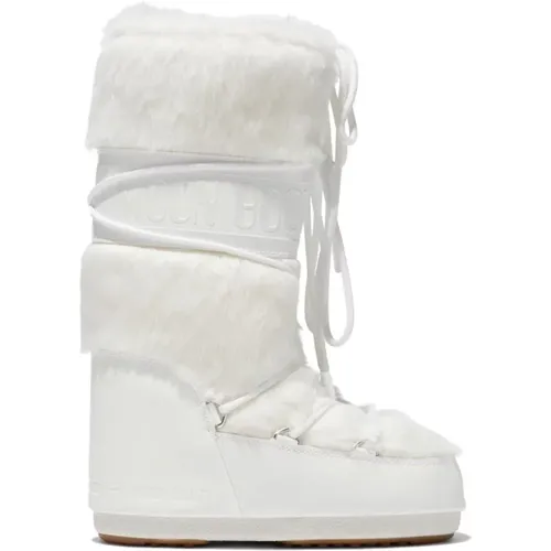 Faux Fur Snow Boots with PVC Base , female, Sizes: 2 UK, 6 UK - moon boot - Modalova