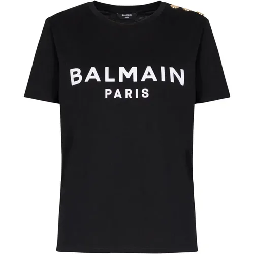 Schwarze T-Shirts und Polos Balmain - Balmain - Modalova
