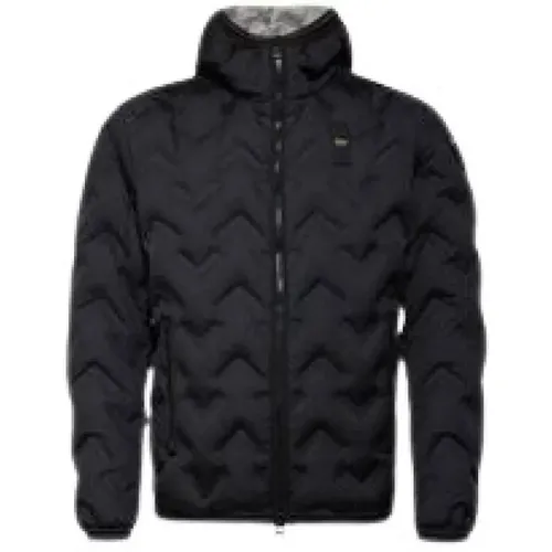 Herren Kapuzen Steppjacke Blauer - Blauer - Modalova