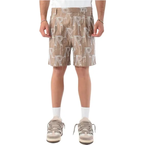 Cotton Bermuda Shorts with Embroidered Logo , male, Sizes: S, L, M, XL, 2XL - Represent - Modalova