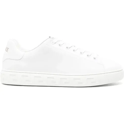 Weiße Sneakers mit Greca-Detailing , Herren, Größe: 39 EU - Versace - Modalova