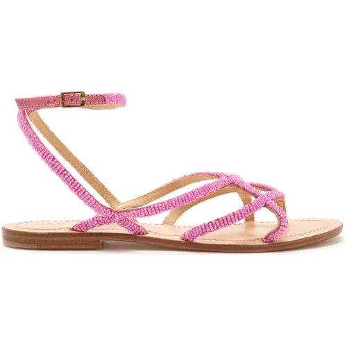 Perlen Capri Sandalen , Damen, Größe: 38 EU - MALIPARMI - Modalova