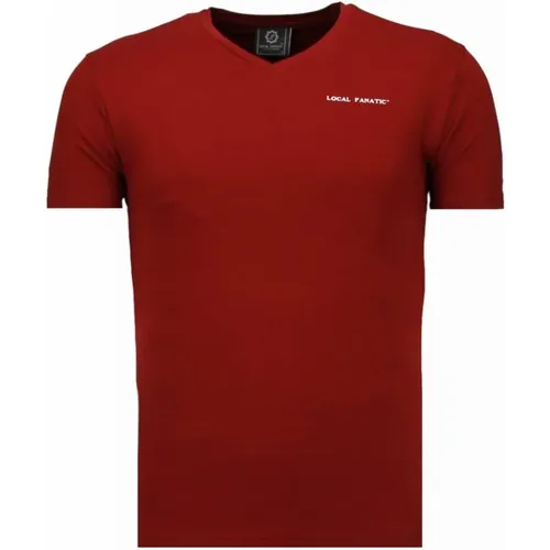 Basic Exklusiver V-Ausschnitt - Herren T-Shirt - 5799Bx , Herren, Größe: 2XL - Local Fanatic - Modalova