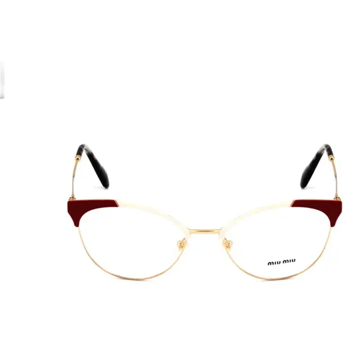 Metallische Cat-Eye Brille - Modisches Modell , Damen, Größe: 54 MM - Miu Miu - Modalova