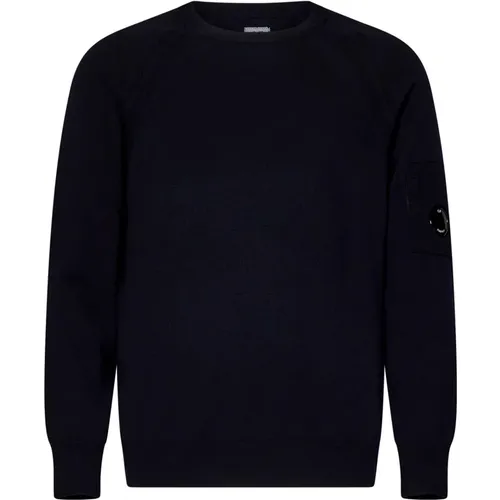 Wool Blend Sweater with Lens Detail , male, Sizes: S, M, XL, L - C.P. Company - Modalova