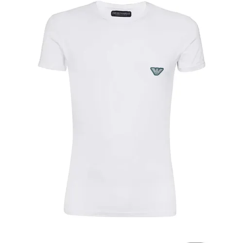 Men Cotton T-Shirt with Elastane , male, Sizes: S, XL, L - Emporio Armani - Modalova