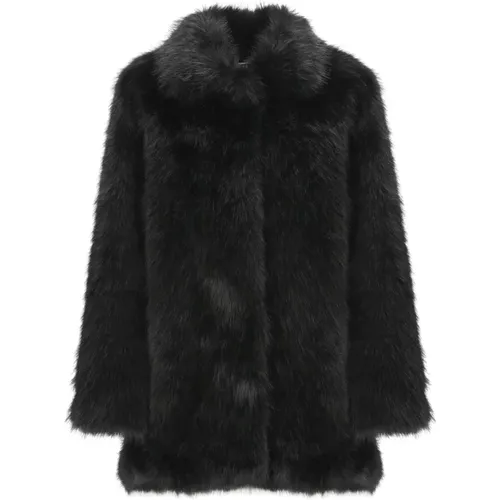 Faux Fur Coat with Collar , female, Sizes: M, XS - Betta Corradi - Modalova