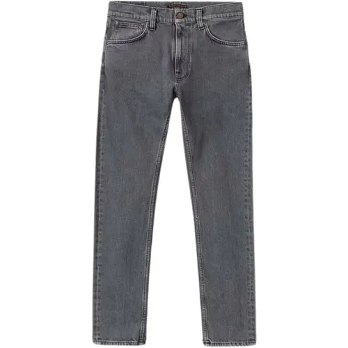 Slim Fit Grey Ash Denim Jeans , male, Sizes: W32, W36 - Nudie Jeans - Modalova