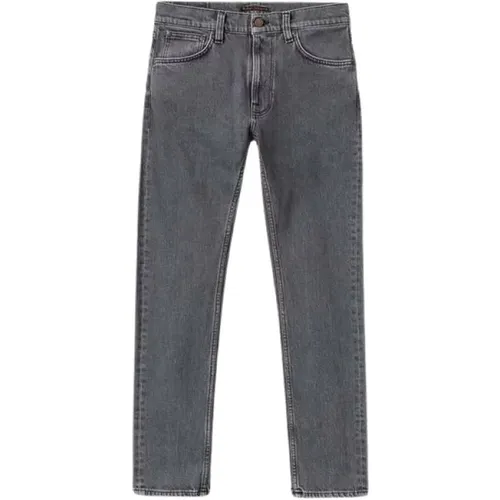 Slim Fit Grey Ash Denim Jeans , male, Sizes: W36 - Nudie Jeans - Modalova