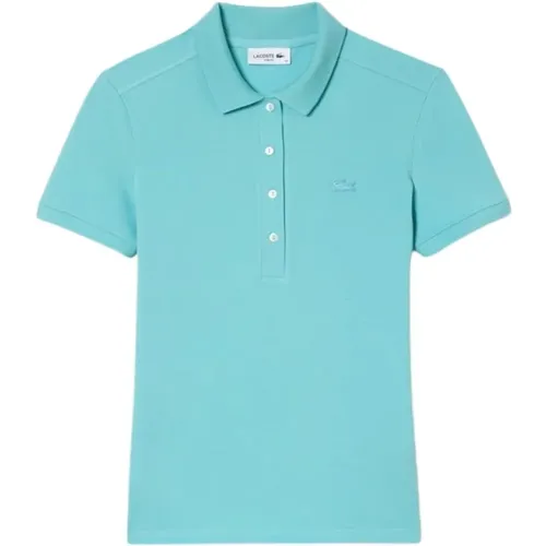 Klar Blaue Polo T-Shirts und Polos , Damen, Größe: L - Lacoste - Modalova