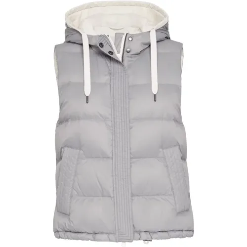 Quilted Padded Gilet with Drawstring Hood , female, Sizes: S - BRUNELLO CUCINELLI - Modalova
