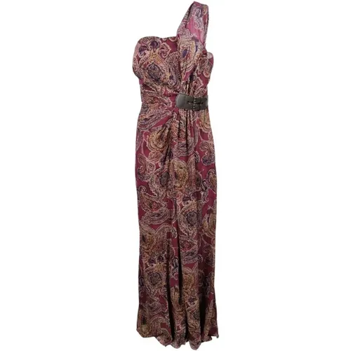 Bordeaux Patterned Womens Dress , female, Sizes: XS, S - Ralph Lauren - Modalova