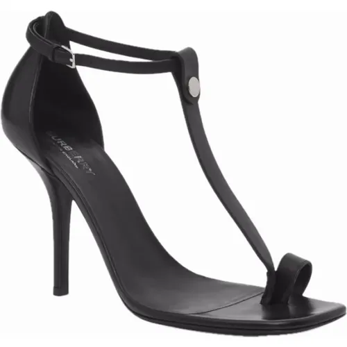 Schwarze Leder High Heel Sandalen , Damen, Größe: 39 EU - Burberry - Modalova