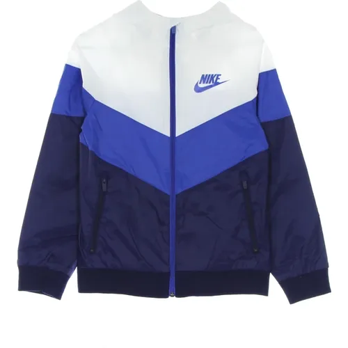 Hooded Windbreaker Jacket White/Blue , male, Sizes: S - Nike - Modalova