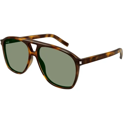 Dune Sunglasses in Havana/Green , female, Sizes: 58 MM - Saint Laurent - Modalova