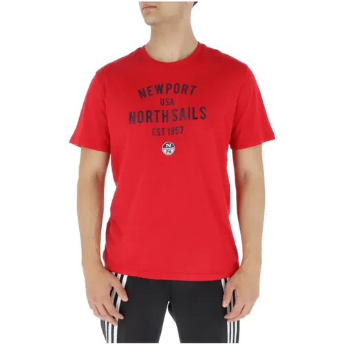 Rotes Print T-Shirt für Männer , Herren, Größe: 2XL - North Sails - Modalova