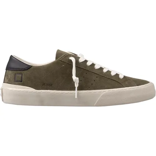 Grüne Wildleder Low Top Sneakers , Herren, Größe: 43 EU - D.A.T.E. - Modalova