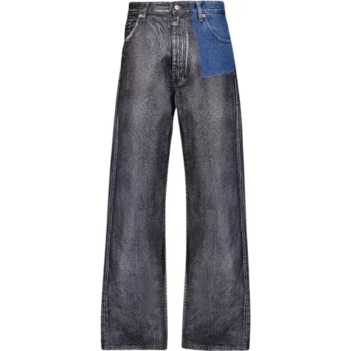 Panelled Mid-Rise Cotton Jeans , male, Sizes: W30 - MM6 Maison Margiela - Modalova
