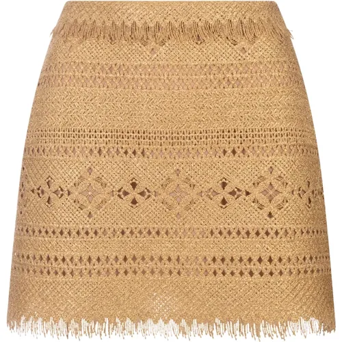 Mini Skirt with Macramé Motif , female, Sizes: 2XS, XS, S - Ermanno Scervino - Modalova