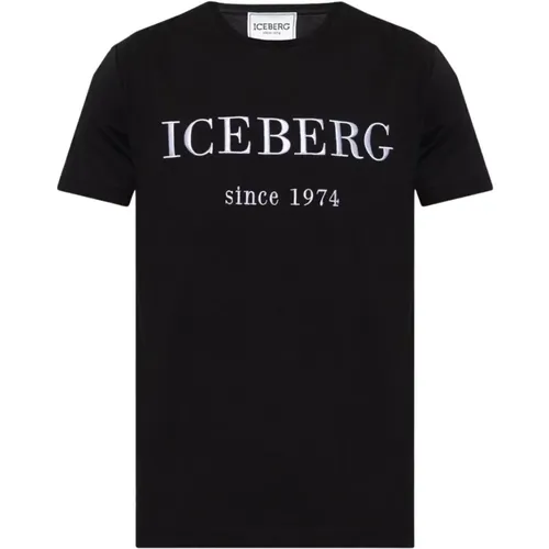 T-shirt with logo , Herren, Größe: 2XL - Iceberg - Modalova