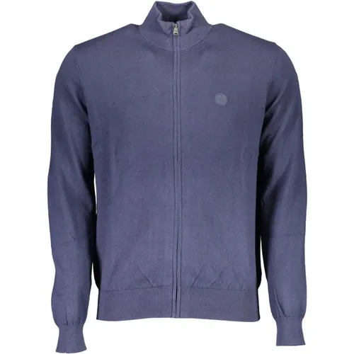 Blaue Baumwoll-Strickjacke mit Logo , Herren, Größe: XL - North Sails - Modalova